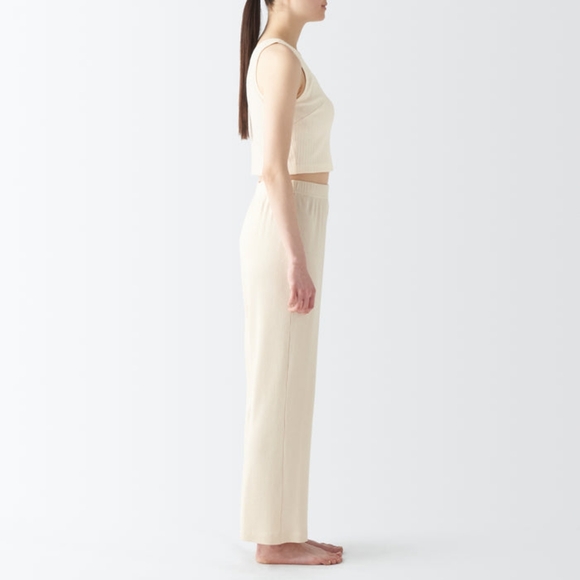 Muji Women's Cotton Stretch Ribbed Short Tank Top with Bra - S - Picture 6 of 12